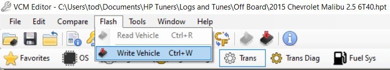 Click Flash and then select Write Vehicle